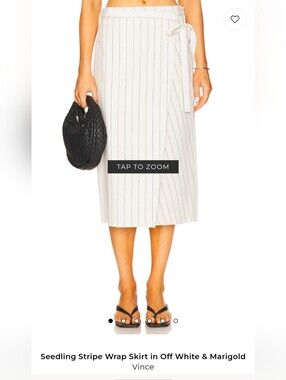New With Tags VINCE Striped White with Thin Neutral Stripes ASYMMETRICAL SZ 0